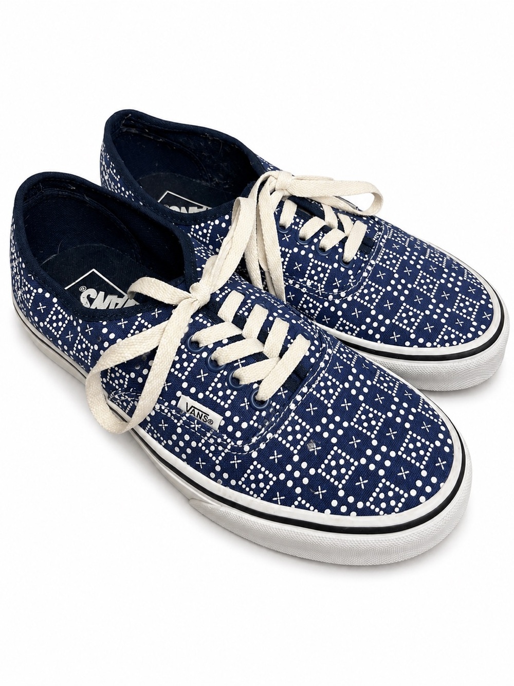 Vans Authentic Blue Bandana Print Canvas Sneakers Men’s 8 Women’s 9.5 Skate